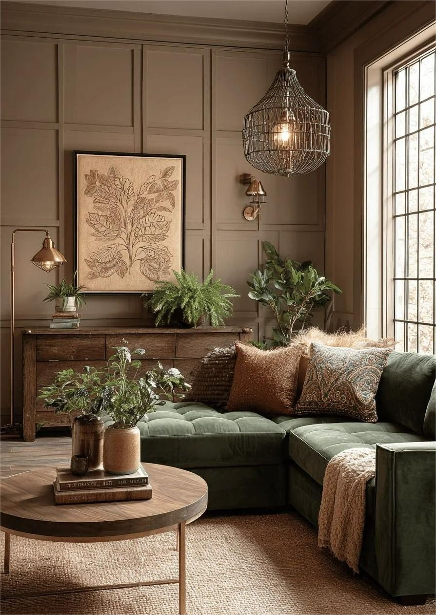 greens and browns make your room feel earthy and warm