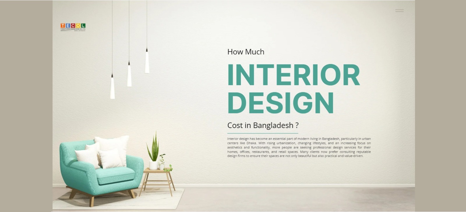 How much does interior design cost in Bangladesh?