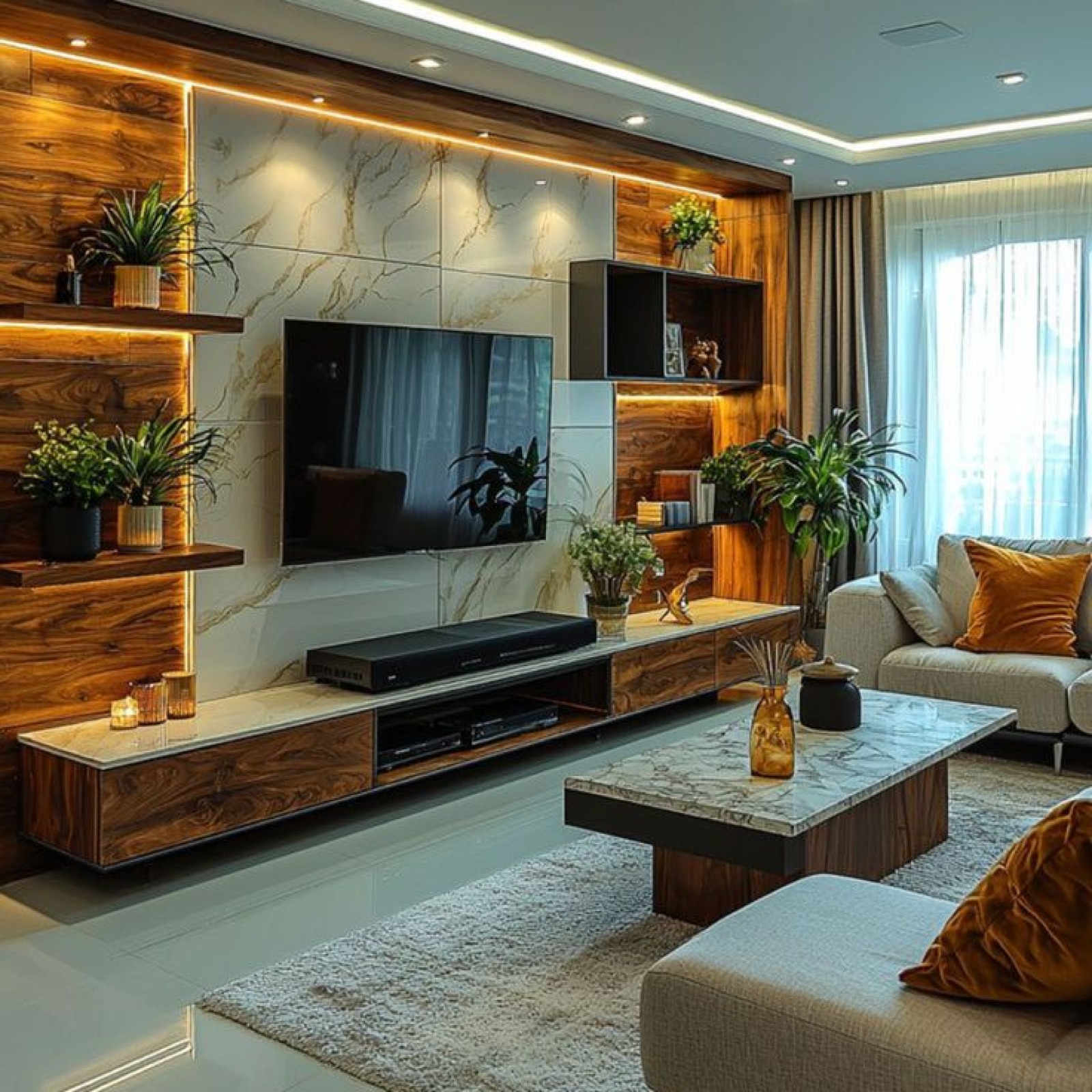 Backlit LED Panel TV Wall