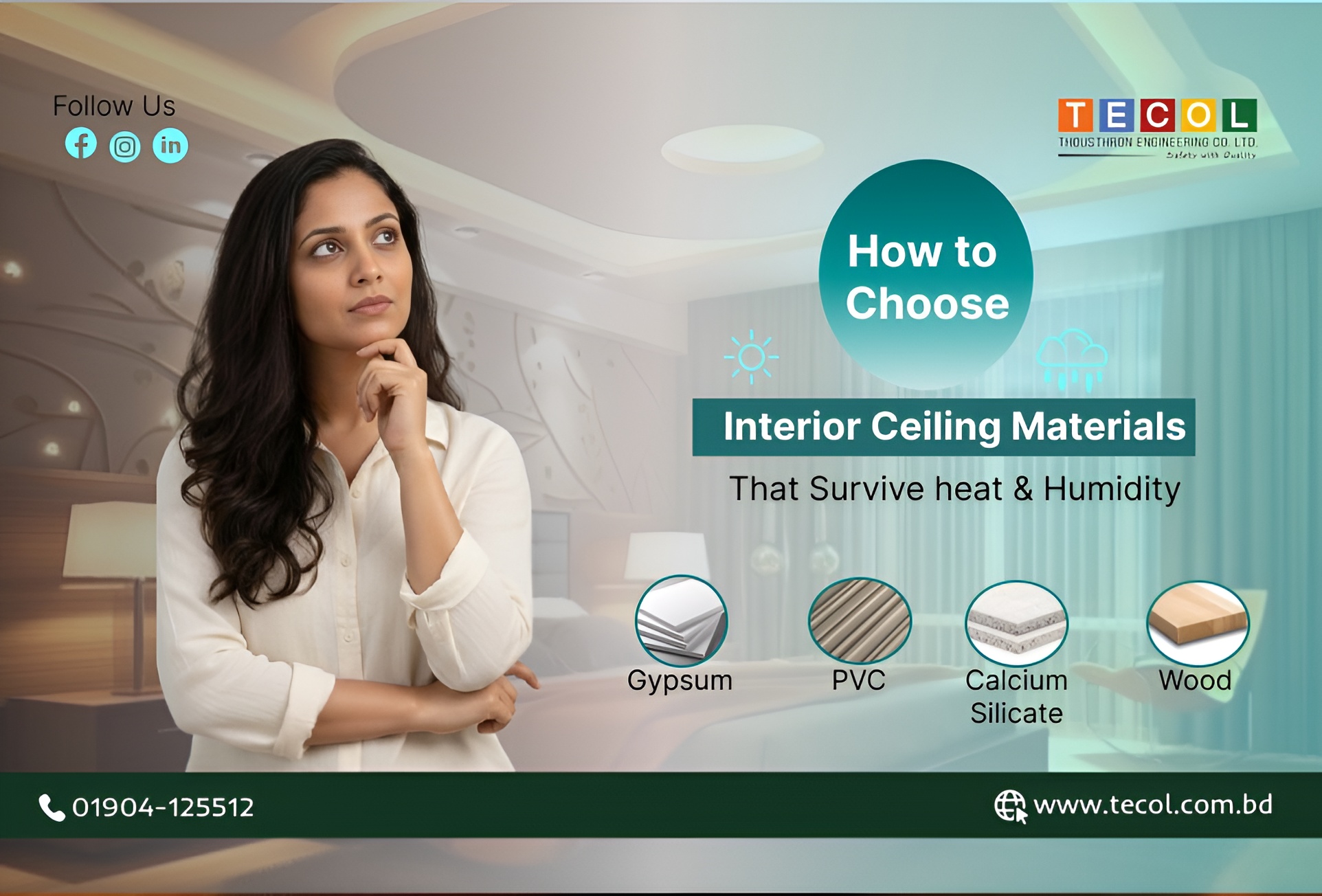 How to Choose Interior Ceiling Materials That Survive Heat and Humidity